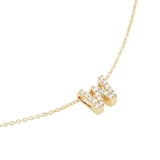 Roberto Coin Tiny Treasures 18ct Yellow Gold 0.08ct Love Letter W Necklaces