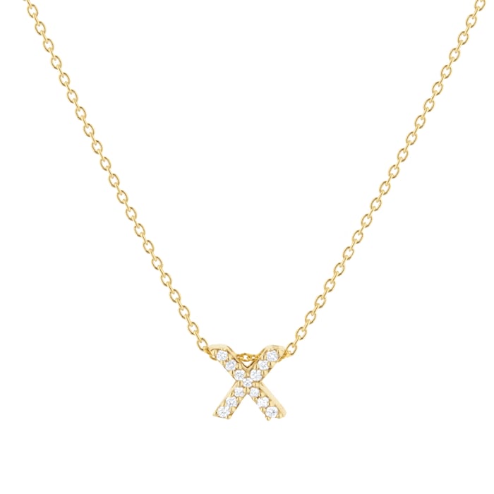 Roberto Coin Tiny Treasures 18ct Yellow Gold 0.05ct Love Letter X Necklaces