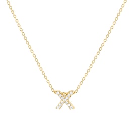 37050153 - Tiny Treasures 18ct Yellow Gold 0.05ct Love Letter X Necklaces