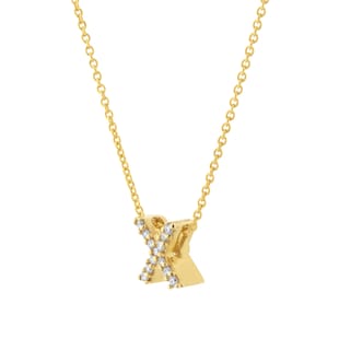 Roberto Coin Tiny Treasures 18ct Yellow Gold 0.05ct Love Letter X Necklaces