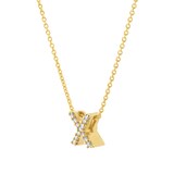 Roberto Coin Tiny Treasures 18ct Yellow Gold 0.05ct Love Letter X Necklaces