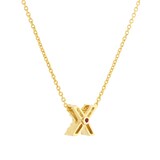 Roberto Coin Tiny Treasures 18ct Yellow Gold 0.05ct Love Letter X Necklaces