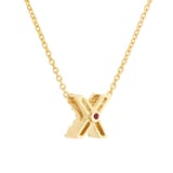 Roberto Coin Tiny Treasures 18ct Yellow Gold 0.05ct Love Letter X Necklaces