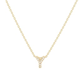 37050154 - Tiny Treasures 18ct Yellow Gold 0.04ct Love Letter Y Necklaces