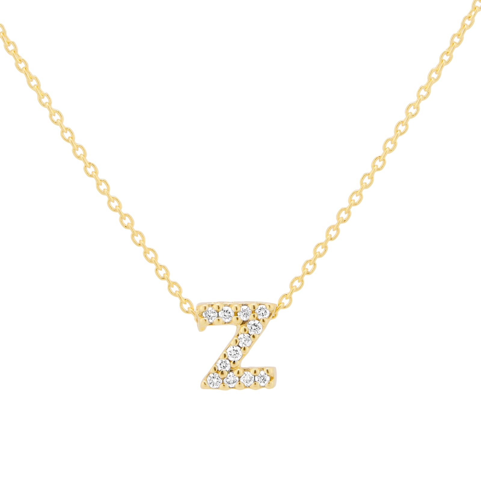 Roberto Coin Tiny Treasures 18ct Yellow Gold 0.05ct Love Letter Z Necklaces Roberto Coin Tiny Treasures 18ct Yellow Gold 0.05ct Love Letter Z Necklaces