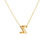 Roberto Coin Tiny Treasures 18ct Yellow Gold 0.05ct Love Letter Z Necklaces