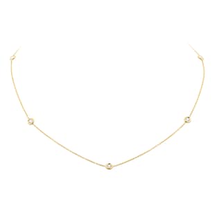 Roberto Coin Diamonds By The Inch 18ct Yellow Gold 0.25ct Diamond 5 Station Necklace