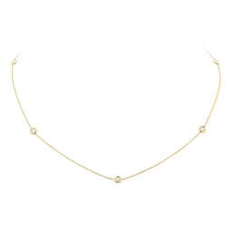 37050156 - Diamonds By The Inch 18ct Yellow Gold 0.25ct Diamond 5 Station Necklace