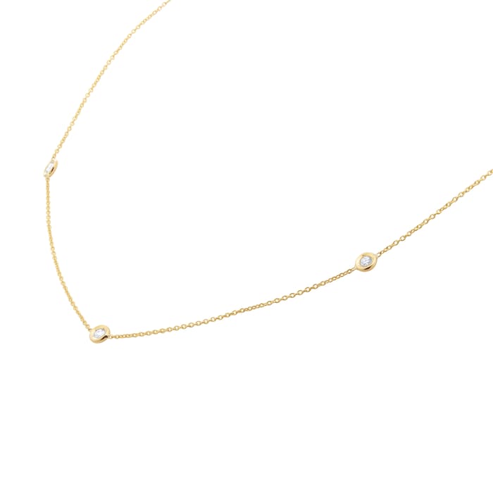 Roberto Coin Diamonds By The Inch 18ct Yellow Gold 0.25ct Diamond 5 Station Necklace