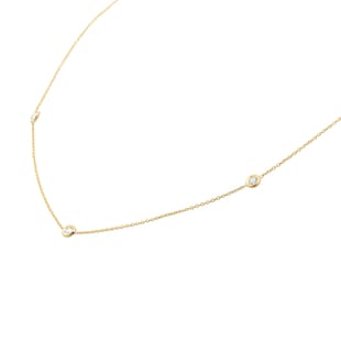 Roberto Coin Diamonds By The Inch 18ct Yellow Gold 0.25ct Diamond 5 Station Necklace