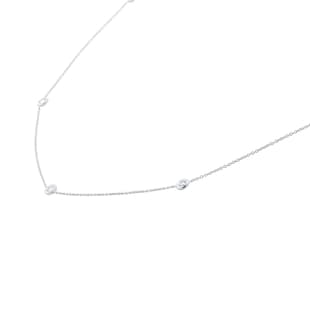 Roberto Coin Diamond By The Inch 18ct White Gold 0.25ct Diamond 5 Station Necklace