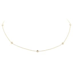 37050158 - Diamond By The Inch 18ct Yellow Gold 0.35ct Diamond 7 Station Necklace