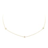 Roberto Coin Diamond By The Inch 18ct Yellow Gold 0.15ct Diamond 3 Station Necklace