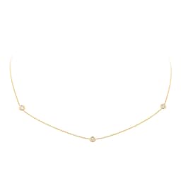 37050159 - Diamond By The Inch 18ct Yellow Gold 0.15ct Diamond 3 Station Necklace