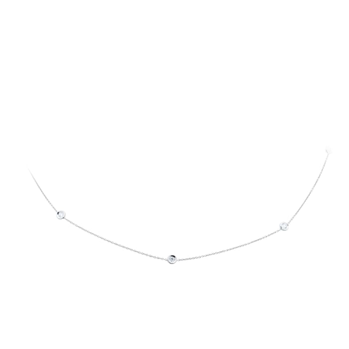 Roberto Coin Diamond By The Inch 18ct White Gold 0.35ct Diamond 5 Station Necklace