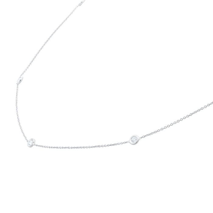 Roberto Coin Diamond By The Inch 18ct White Gold 0.35ct Diamond 5 Station Necklace