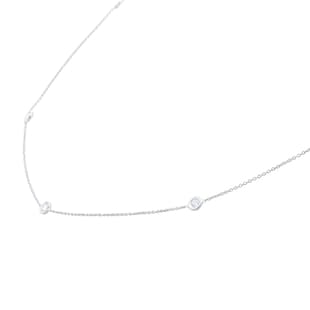 Roberto Coin Diamond By The Inch 18ct White Gold 0.35ct Diamond 5 Station Necklace
