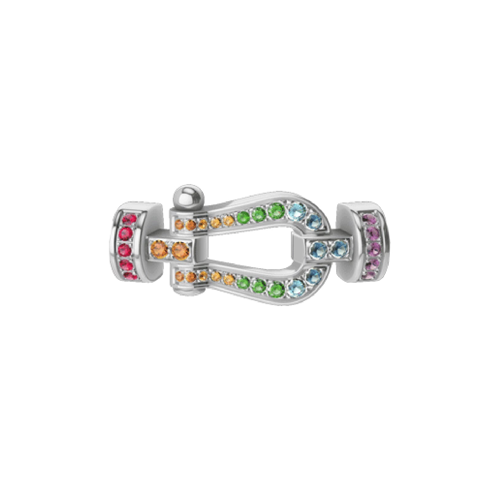 Fred Force 10 18ct White Gold & Coloured Stone Buckle Medium Model Fred Force 10 18ct White Gold & Coloured Stone Buckle Medium Model