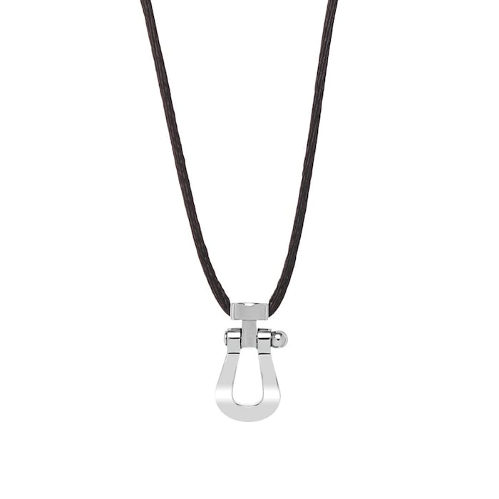 Fred Force 10 Black Cord & 18ct White Gold Pendant