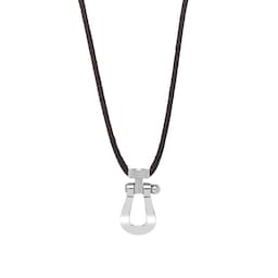 37080233 - Force 10 Black Cord & 18ct White Gold Pendant