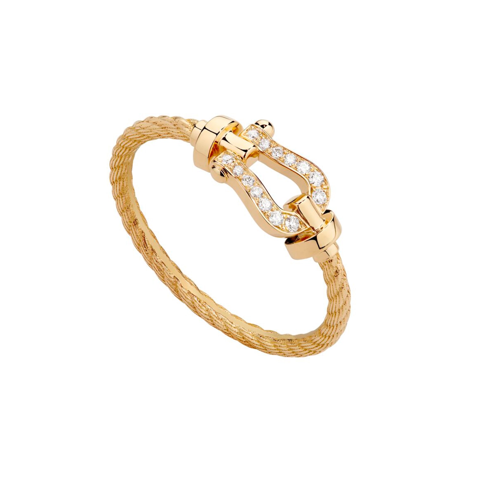 Fred Force 10 18ct Yellow Gold 0.05ct Diamond Cable Ring