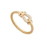 Fred Force 10 18ct Yellow Gold 0.05ct Diamond Cable Ring - Ring Size O