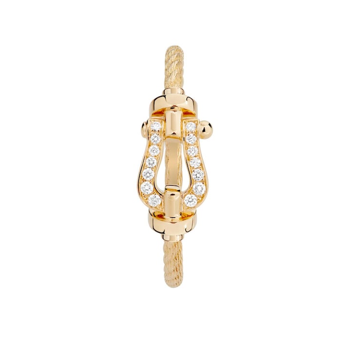 Fred Force 10 18ct Yellow Gold 0.05ct Diamond Cable Ring - Ring Size K