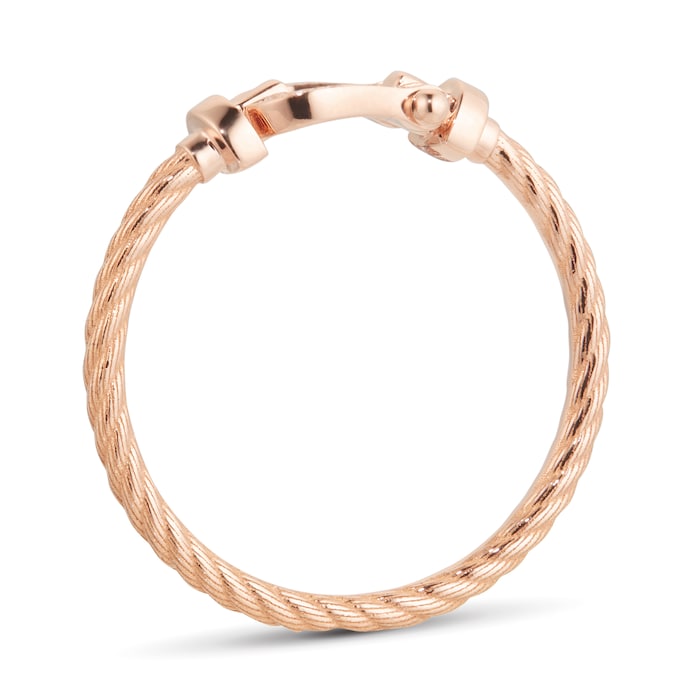 Fred Force 10 18ct Rose Gold 0.05ct Diamond Cable Ring - Ring Size N