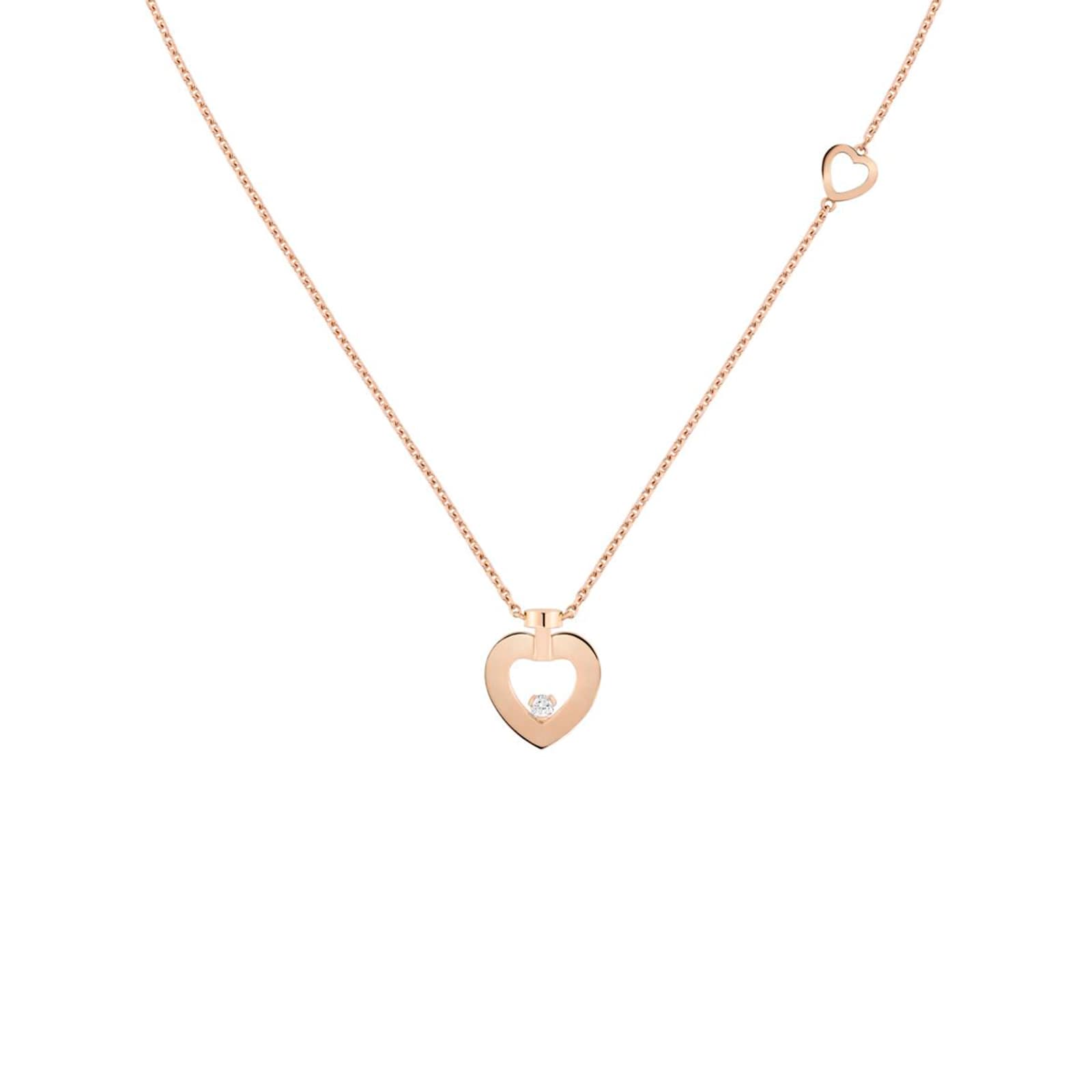 Fred Pretty Woman 18ct Rose Gold 0.03ct Diamond Necklace