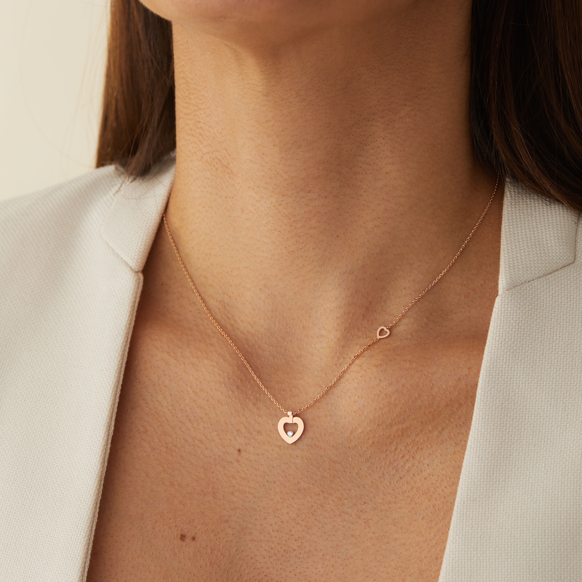 Fred Pretty Woman 18ct Rose Gold 0.03ct Diamond Necklace Fred Pretty Woman 18ct Rose Gold 0.03ct Diamond Necklace