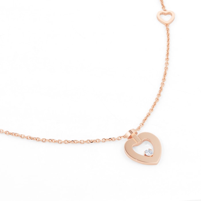 Fred Pretty Woman 18ct Rose Gold 0.03ct Diamond Necklace