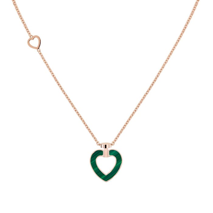 Fred Pretty Woman 18ct Rose Gold Mother of Pearl & Malachite Necklace