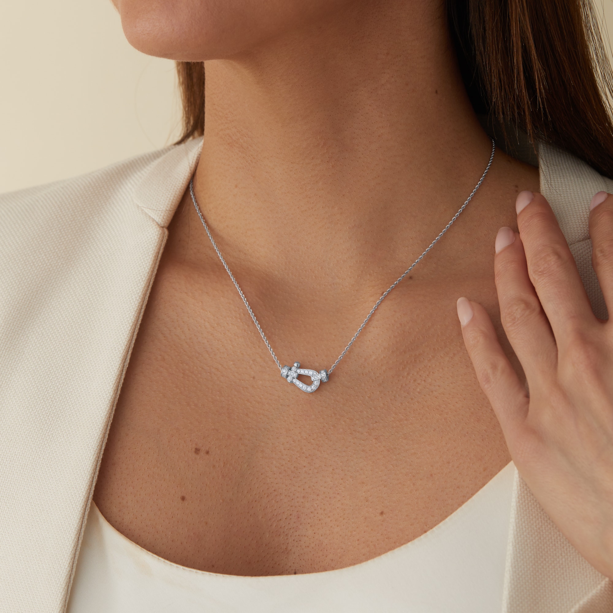 Fred Force 10 18ct White Gold Diamond Necklace