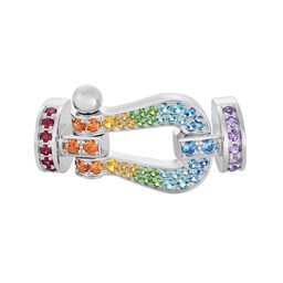 37080344 - Force 10 18ct White Gold Coloured Stone Buckle Large Model