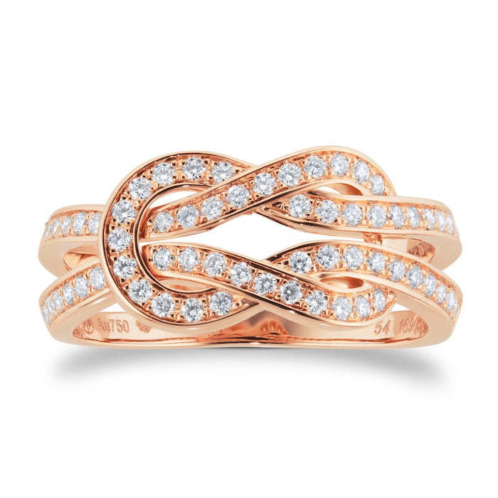 Fred Chance Infinie 18ct Rose Gold 0.39ct Diamond Ring - Ring Size K