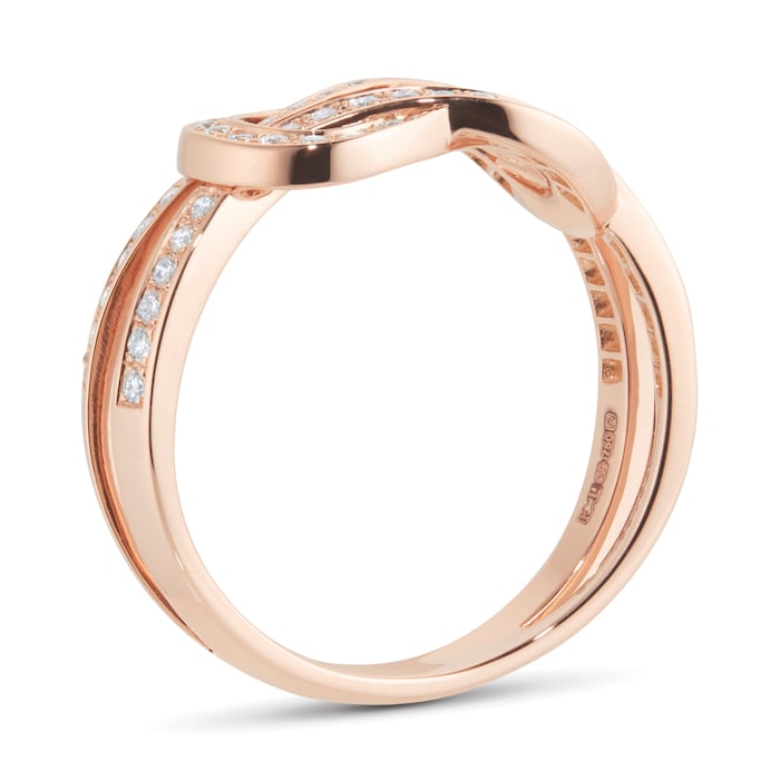 Fred Chance Infinie 18ct Rose Gold 0.39ct Diamond Ring - Ring Size K