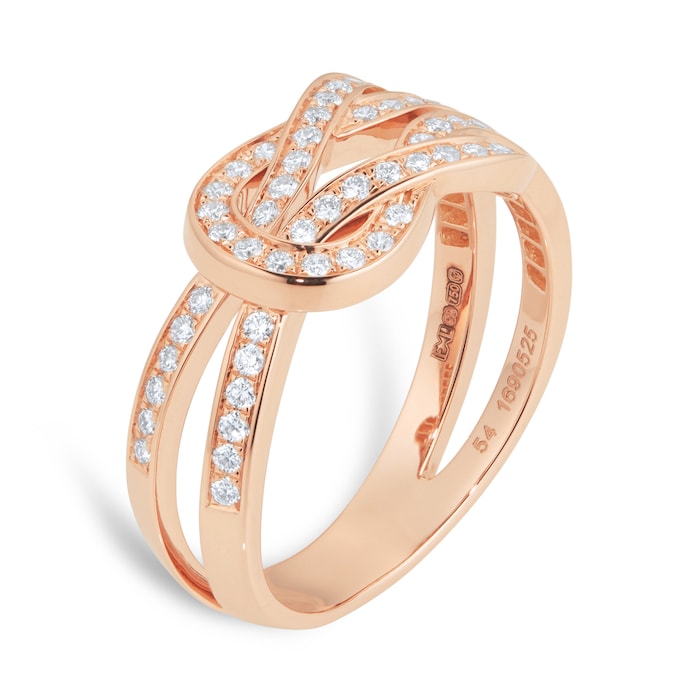 Fred Chance Infinie 18ct Rose Gold 0.39ct Diamond Ring - Ring Size Q