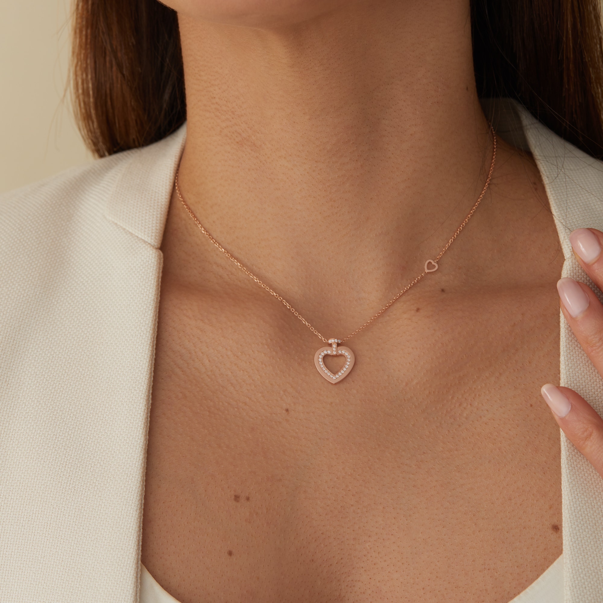 Fred Pretty Woman 18ct Rose Gold 0.19ct Diamond Necklace Fred Pretty Woman 18ct Rose Gold 0.19ct Diamond Necklace
