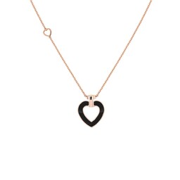 37080395 - Pretty Woman 18ct Rose Gold Mother of Pearl & Onyx Necklace