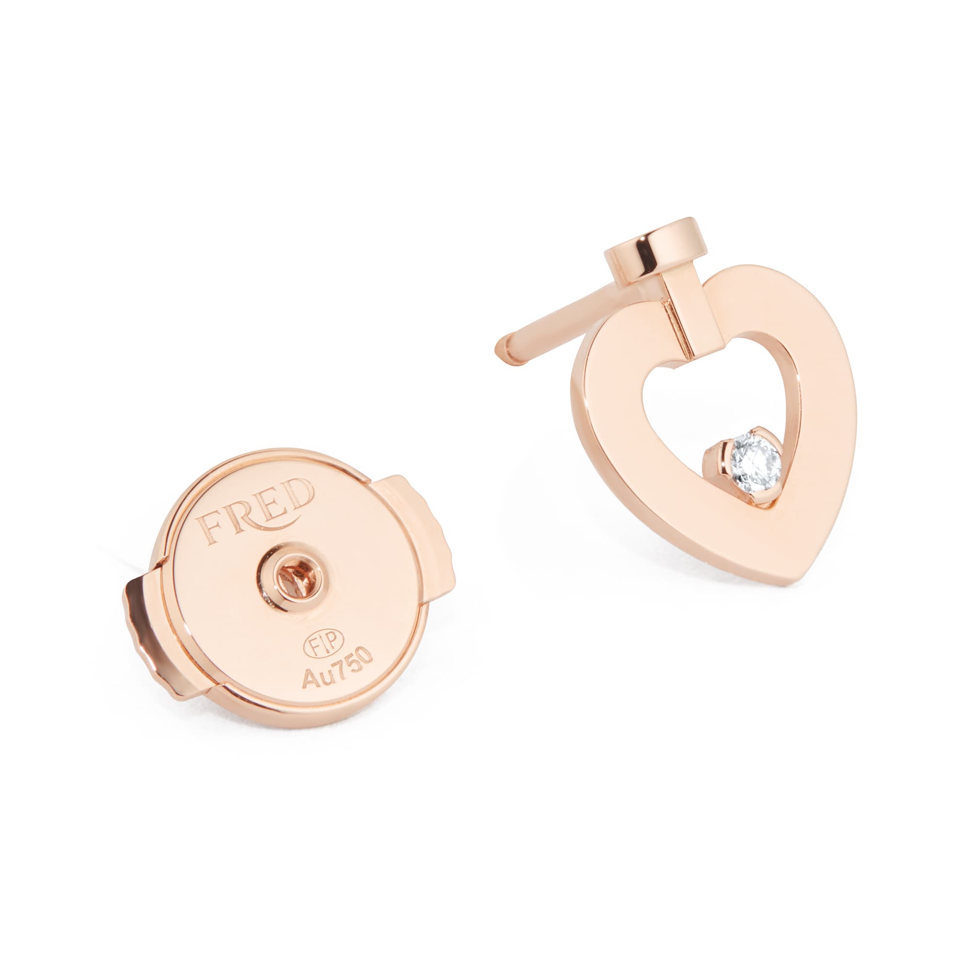 Fred Pretty Woman 18ct Rose Gold 0.02ct Diamond Single Stud Earring Fred Pretty Woman 18ct Rose Gold 0.02ct Diamond Single Stud Earring