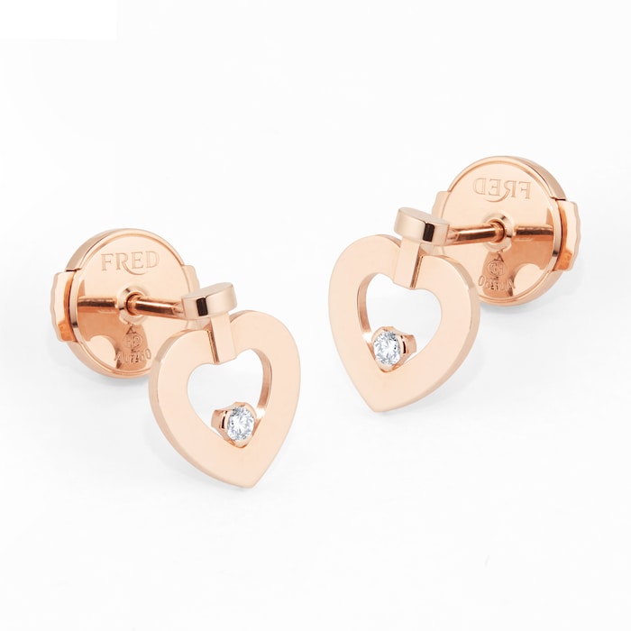 Fred Pretty Woman 18ct Rose Gold 0.02ct Diamond Single Stud Earring