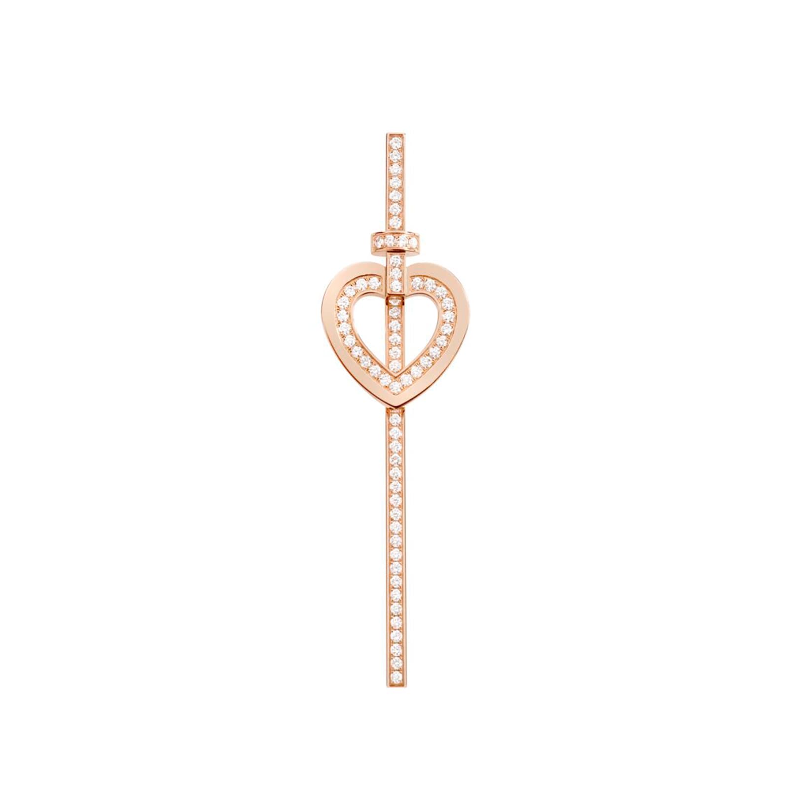 Fred Pretty Woman 18ct Rose Gold 0.26ct Diamond Single Drop Earring