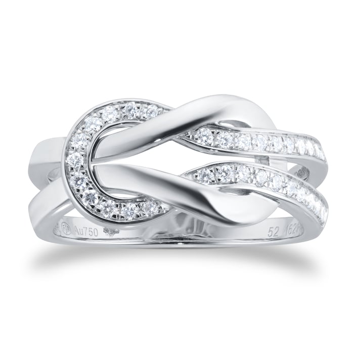 Fred Chance Infinie 18ct White Gold 0.22ct Diamond Ring - Ring Size L