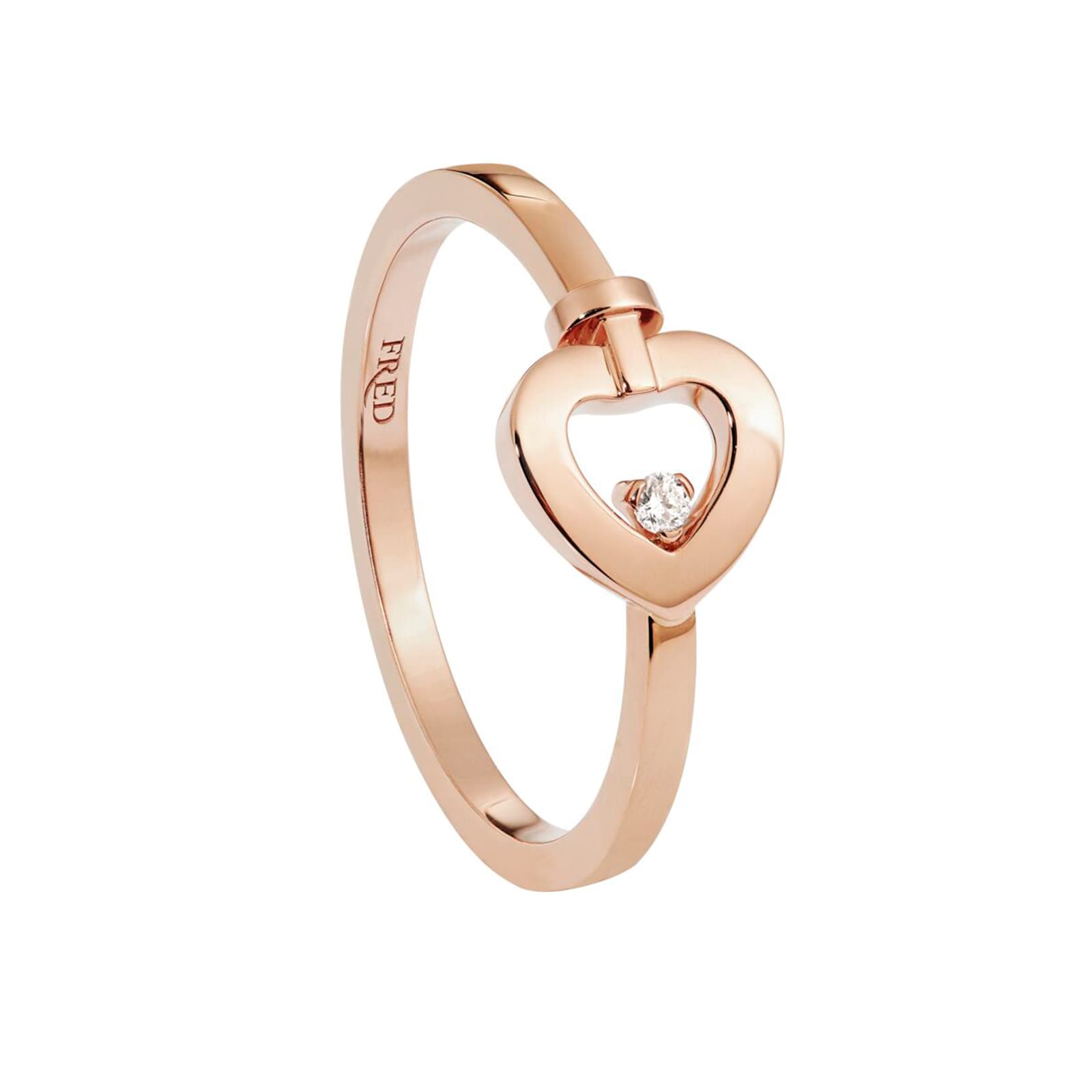 Pretty Woman 18ct Rose Gold 0.02ct Diamond Ring - Ring Size M