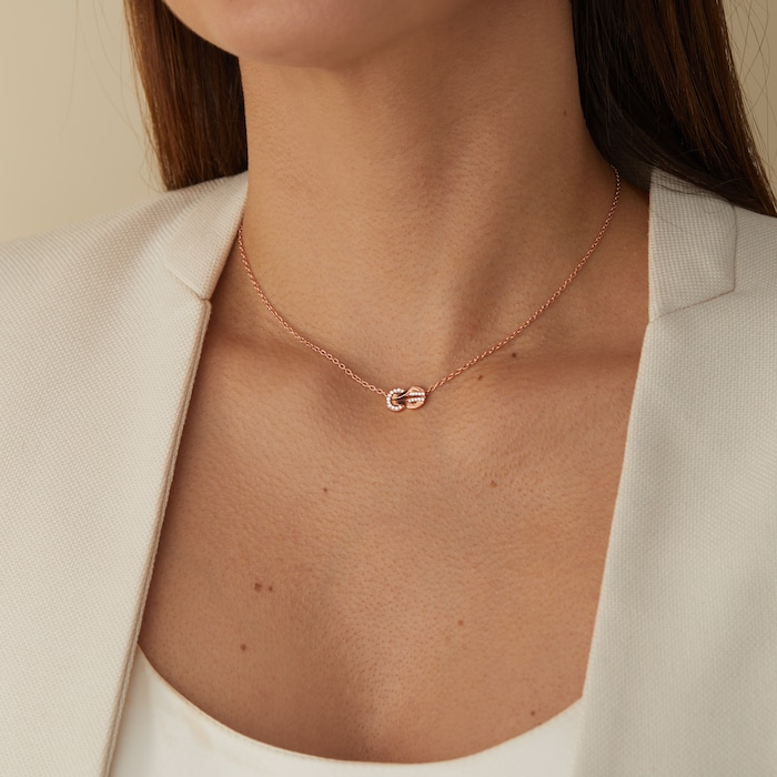 Fred Chance Infinie 18ct Rose Gold 0.10ct Diamond Necklace