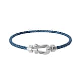 FRED Force 10 18ct White Gold Buckle & Blue Jean Cable Medium Model - Size 17