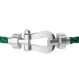 FRED Force 10 18ct White Gold Buckle & Emerald Green Cable Medium Model - Size 16