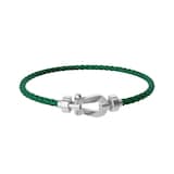 FRED Force 10 18ct White Gold Buckle & Emerald Green Cable Medium Model - Size 14