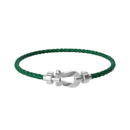 37080433 - Force 10 18ct White Gold Buckle & Emerald Green Cable Medium Model - Size 14