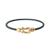 FRED Force 10 18ct Yellow Gold Buckle & Storm Grey Cable Medium Model - Size 15